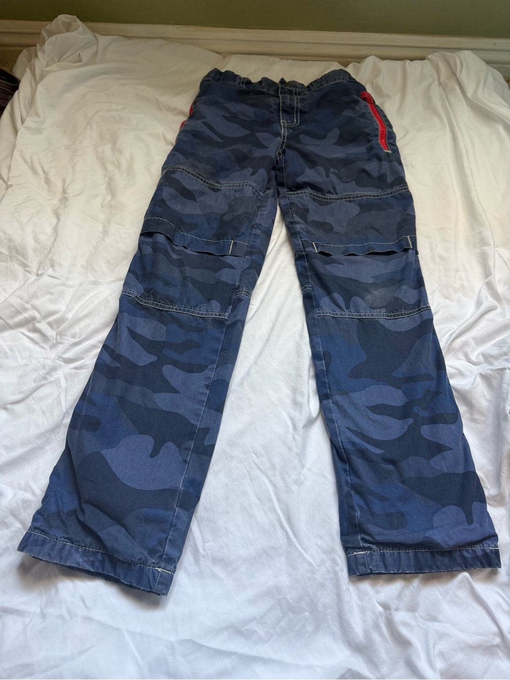 Boy’s Blue Camo Cargo pants - Comfortable Utility Style Lined